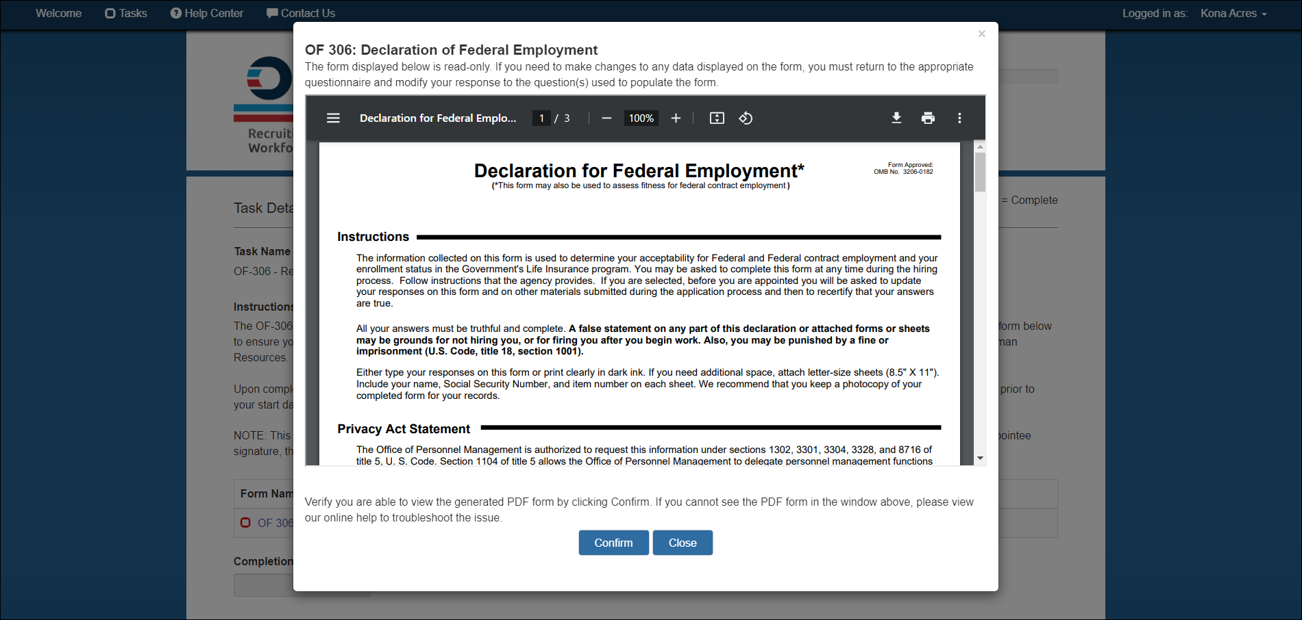 New Hire Confirm Form