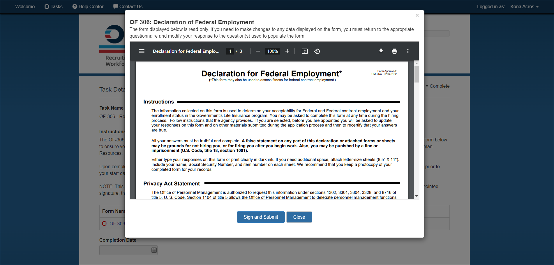 New Hire Submit Form